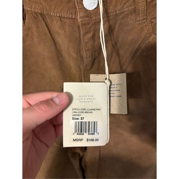 NEW Faherty Womens Corduroy Pants Size 27 Brown Stretch Cord Julianne Pant - Picture 3 of 5